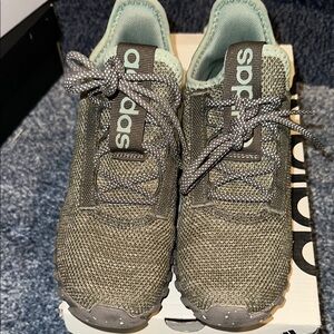 Adidas Green Sneakers with Knit Upper and Sock-Like Collar